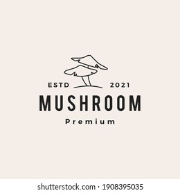 mushroom hipster vintage logo vector icon illustration