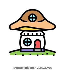 mushroom house color icon vector. mushroom house sign. isolated symbol illustration