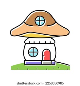 mushroom house color icon vector. mushroom house sign. isolated symbol illustration