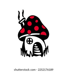 mushroom house concept vector illustration