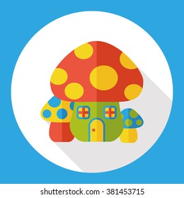mushroom house flat icon