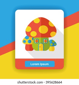 mushroom house flat icon