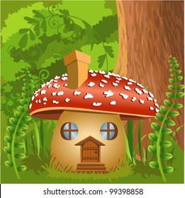 mushroom house in the forest