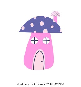 Mushroom house hand-drawn vector illustration