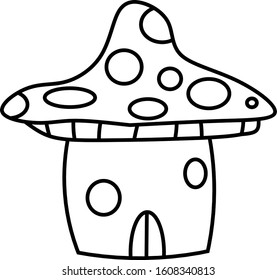 mushroom house icon, flat icon