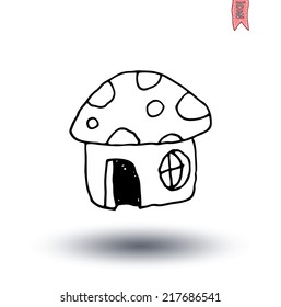 Mushroom House icon, vector illustration.