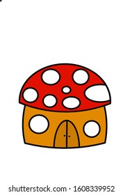 mushroom house icon, vector ilustration