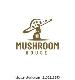 Mushroom house illustration logo is perfect for property logos, buildings, buildings, food