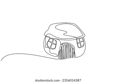mushroom house little children stories line art design