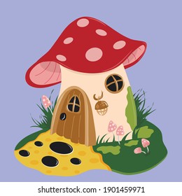Mushroom house - vector graphics