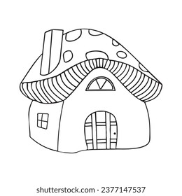 mushroom house vector illustration fairy tale house coloring page castle 