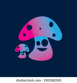 Mushroom hypnosis, Mushroom characters, Vector.