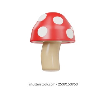 Mushroom icon 3d render illustration