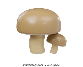 Mushroom icon 3d render illustration