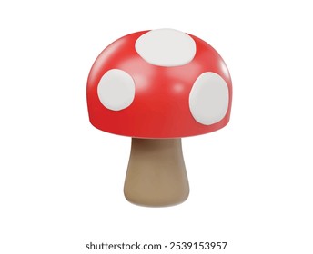 Mushroom icon 3d render illustration