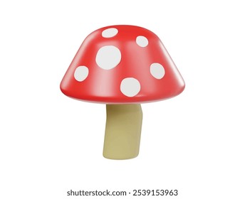 Mushroom icon 3d render illustration