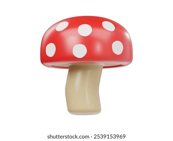 Mushroom icon 3d render illustration