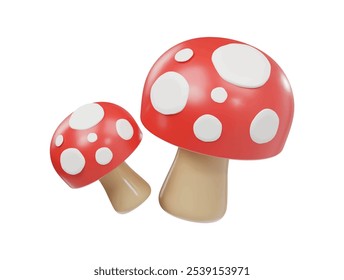 Mushroom icon 3d render illustration