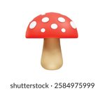 Mushroom icon 3d rendering illustration