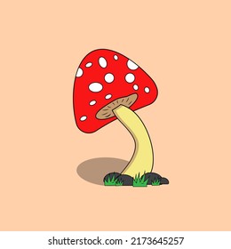 Mushroom icon. Amanita Muscaria (fly agaric) sign collection. Magic mushroom symbol. Vector illustration isolated on full color background