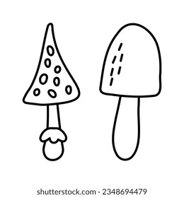 Mushroom icon. Amanita Vector illustration isolated on white background