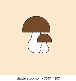 Mushroom Icon Autumn Harvest Concept Vector Illustration