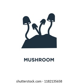 Mushroom icon. Black filled vector illustration. Mushroom symbol on white background. Can be used in web and mobile.