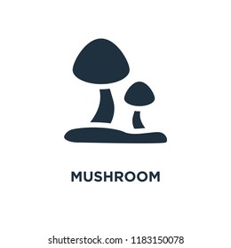 Mushroom icon. Black filled vector illustration. Mushroom symbol on white background. Can be used in web and mobile.