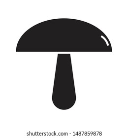 mushroom icon black and isolated vector illustration