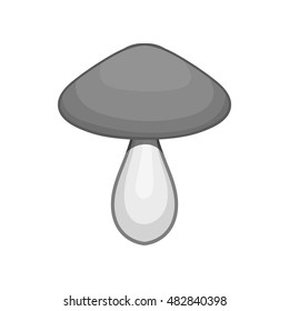 Mushroom icon in black monochrome style isolated on white background. Food symbol vector illustration