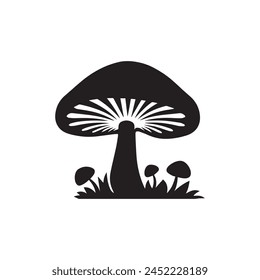 Mushroom icon. Black Mushroom icon on white background. Vector illustration