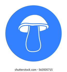 Mushroom icon black. Singe vegetables icon from the eco food black.
