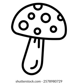 Mushroom icon Black and white logo