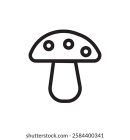 mushroom icon black and white vector outline sign