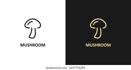 Mushroom icon button, vector, sign, symbol, logo, illustration, isolated on white