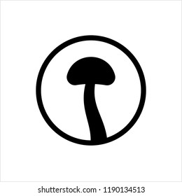 Mushroom Icon, Mushroom With Cap And Stipe Vector Art Illustration