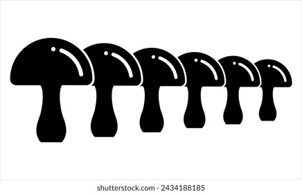 Mushroom Icon, Mushroom With Cap And Stipe Vector Art Illustration