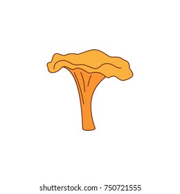 Mushroom icon. Cartoon illustration of Mushroom Chanterelle vector icon for web isolated on white background