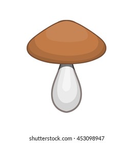 Mushroom icon in cartoon style on a white background
