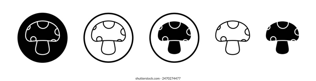 Mushroom icon collection. Simple shiitake mushroom vector icon. Fungi symbol.