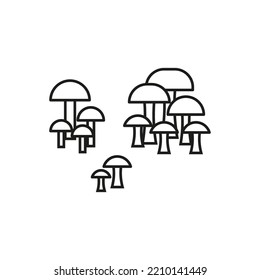 mushroom icon. Cooking background. Line art. Natural background. Vector illustration. Stock image. 