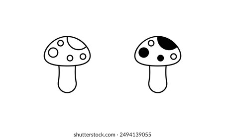 Mushroom icon design with white background stock illustration