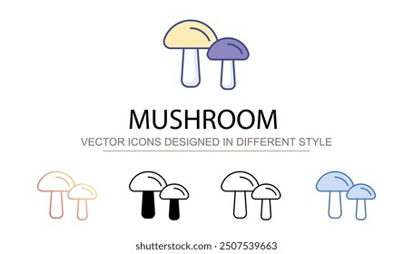 Mushroom icon design with white background stock illustration