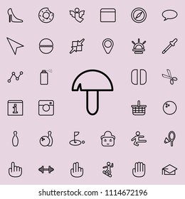 mushroom icon. Detailed set of minimalistic line icons. Premium graphic design. One of the collection icons for websites, web design, mobile app on colored background