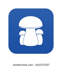 Mushroom icon digital blue for any design isolated on white vector illustration