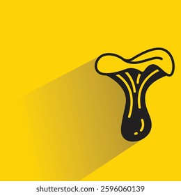 mushroom icon with drop shadow on yellow background