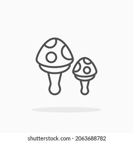 Mushroom icon. Editable Stroke and pixel perfect. Outline style. Vector illustration. Enjoy this icon for your project.