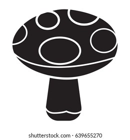 mushroom icon flat black