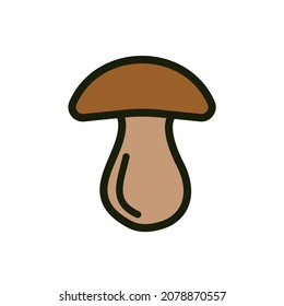 icono de hongos. hongo marrón plano