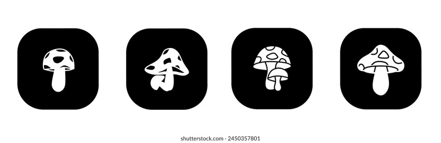Mushroom icon in flat. A mushroom icon design. Stock vector.